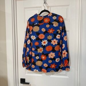 Vintage Handmade Floral Blue Babydoll Women's Top